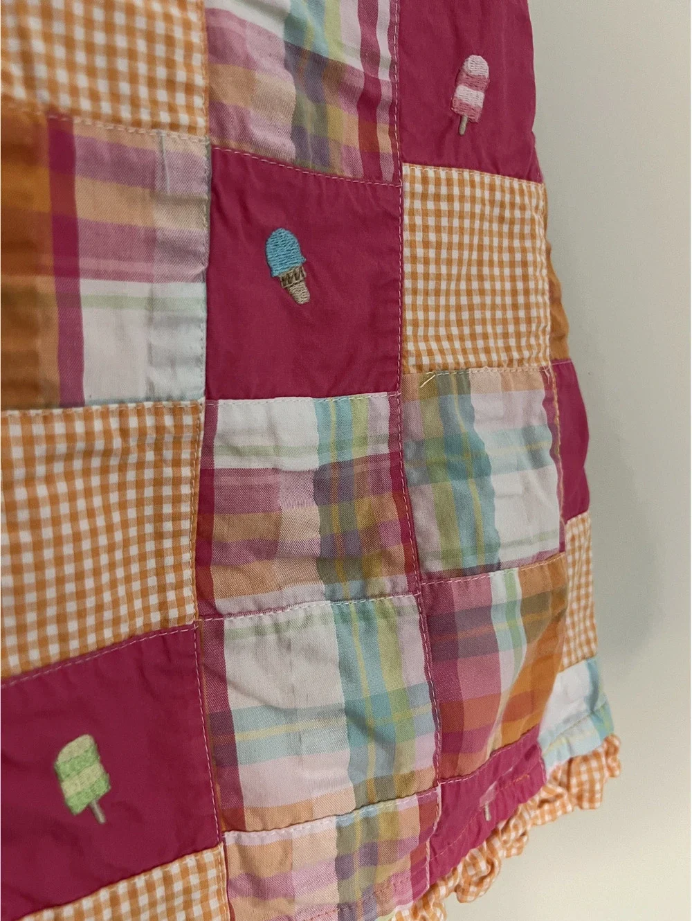 Y2K Gymboree Orange Pink Ice Cream Patchwork Halter Dress